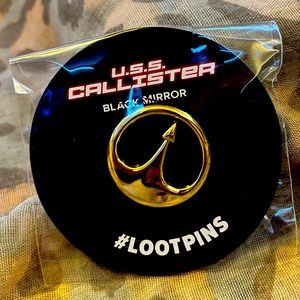 USS Callister Black Mirror Gold Pin - Loot Crate Exclusive sealed in package